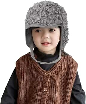 Amazon.com: Winter Plush Trapper Hat Kids Warm Fleece Lined